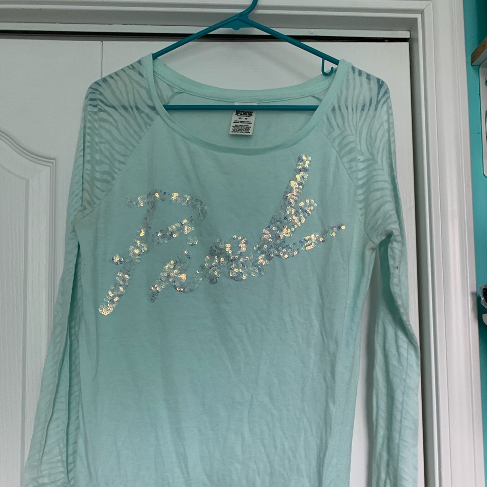 Victoria Secret Aqua Top with sequence